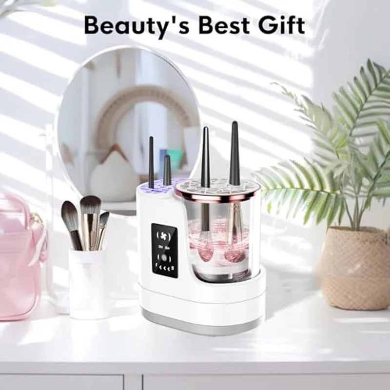 3-in-1 Automatic Electric Makeup Brush Cleaner and Dryer - Quick-Drying Tool for Gentle Care of Brush Bristles