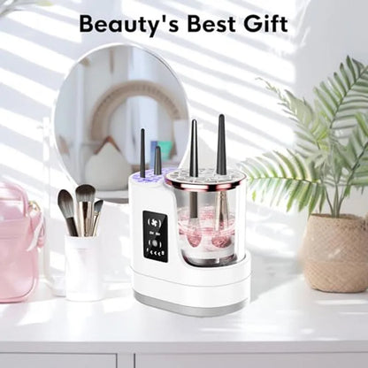 3-in-1 Automatic Electric Makeup Brush Cleaner and Dryer - Quick-Drying Tool for Gentle Care of Brush Bristles