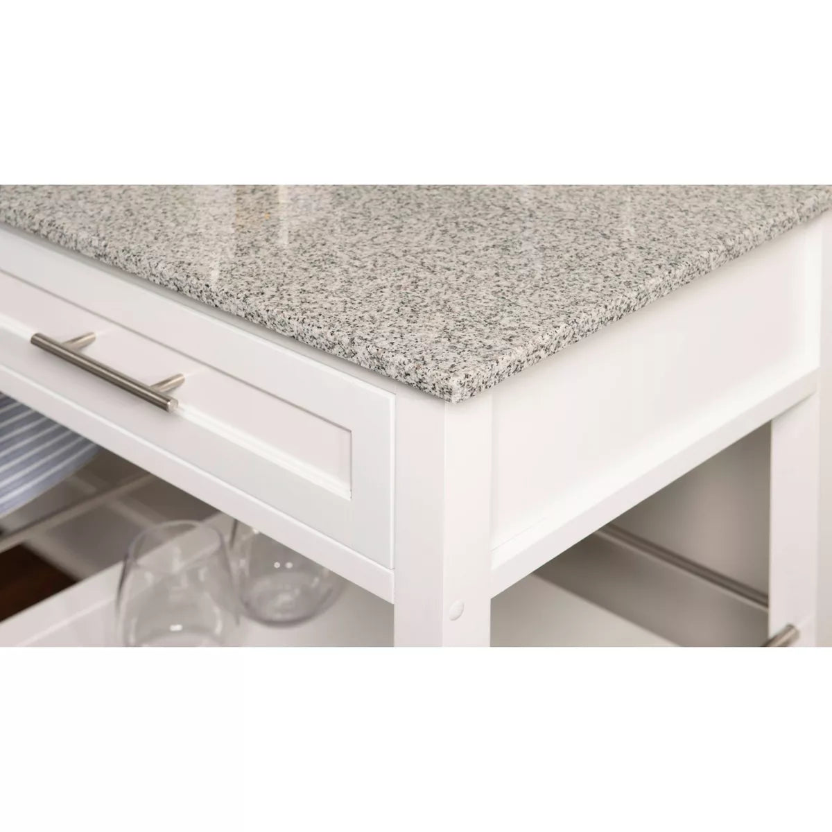 Mitchell Kitchen Cart Granite Top - Linon