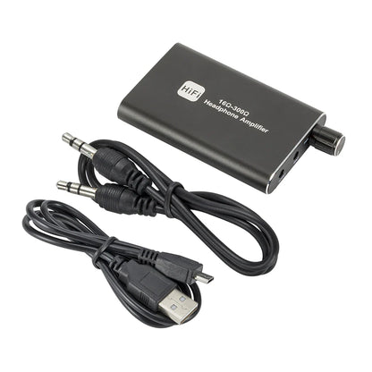 16-300Ω HIFI Headphone Amplifier Portable Earphone AMP 3.5Mm W/ Audio USB Cable