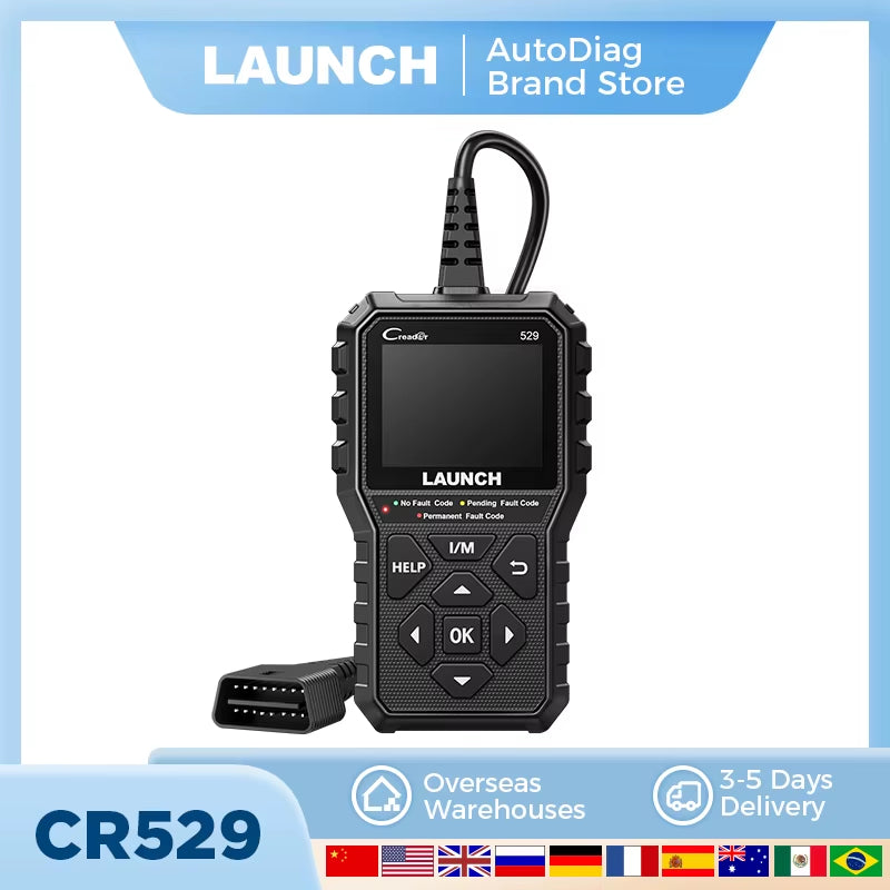 LAUNCH Creader 529 OBD2 Scanner - Professional Automotive Diagnostic Tool for Fault Code Reading and OBDII Scanning
