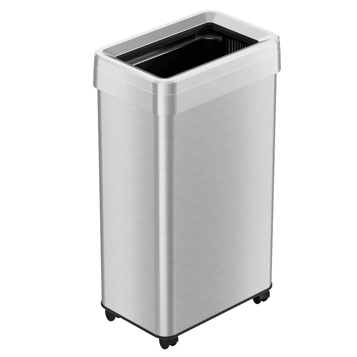 Rectangular Trash Can with Mobility Features and Dual Odor Control Filters