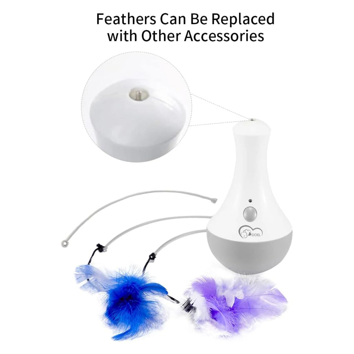 DOEL Interactive Cat Feather Teaser Toy - Automatic Indoor Play Gift for Kittens