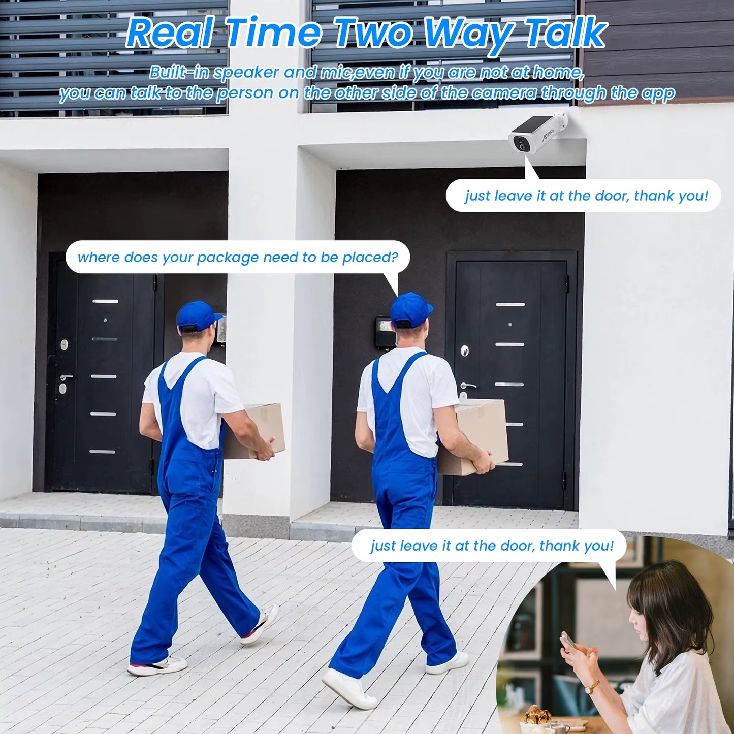 Outdoor Solar Security Camera with Battery 3MP 2.4G WIFI Camera Battery Cloud Storage Color Night Vision Can'T Add NVR