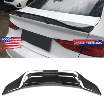 2014-2020 Audi A3 S3 RS3 RT Style Carbon Fiber Look Rear Trunk Spoiler Wing
