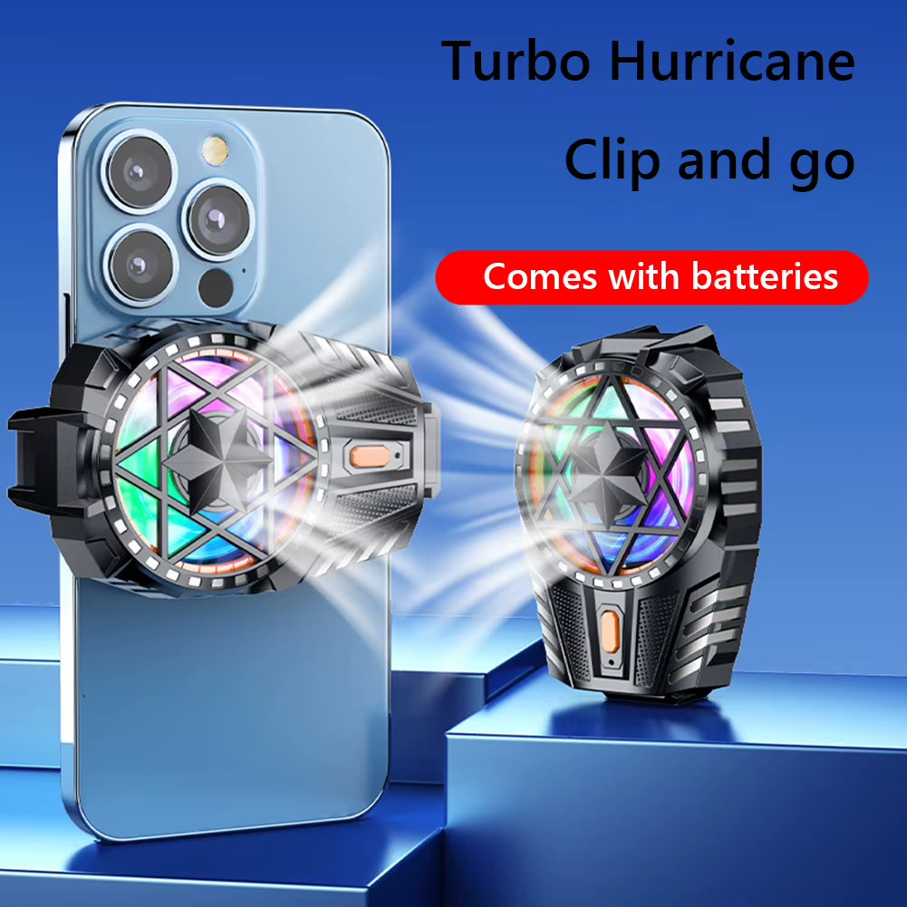 Rechargeable Mobile Phone Game Cooler with Adjustable 3-Speed Back-Clip Fan for Smartphones and Tablets