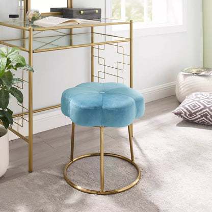 Seraphina Accent Vanity Stool -Blue