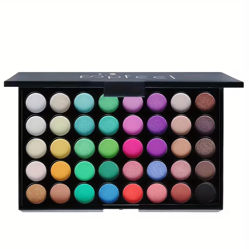 40-Shade Christmas Eyeshadow Palette Makeup Set with Mascara, Brushes, Eyeliner, and Eyebrow Pencils