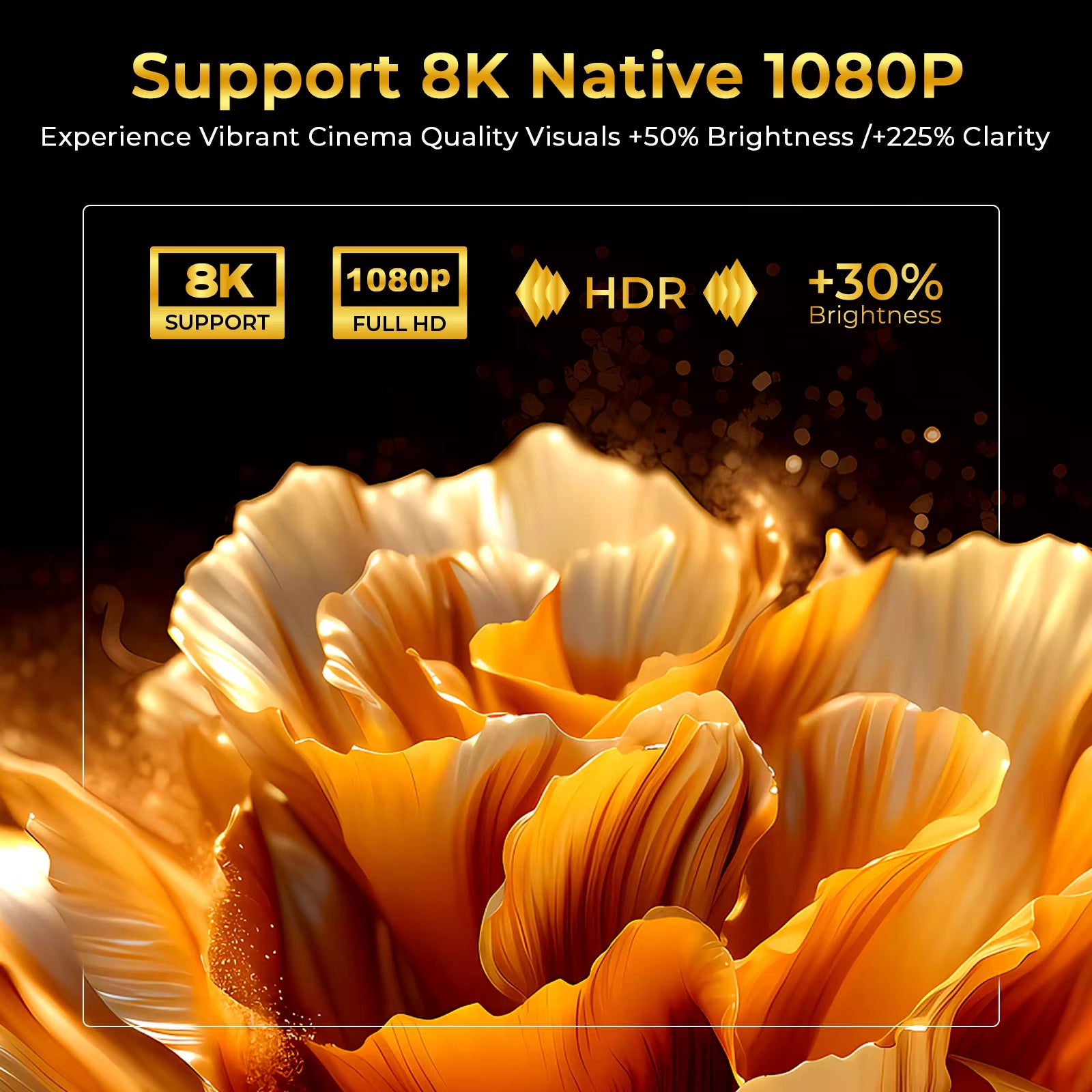8K Support Ultra High Definition Projector with Android 14 OS, Native1080P 1000ANSI Built-In Apps, Auto Focus & Keystone Beammer