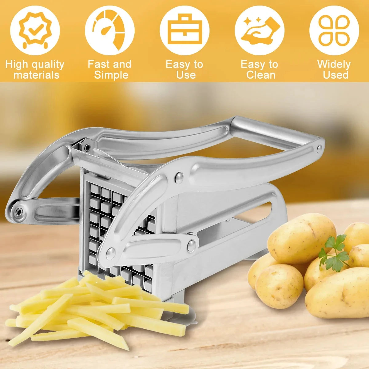 1Pc Stainless Steel Manual Potato Cutter French Fries Slicer Potato Chips Maker Meat Chopper Dicer Cutting Machine Tools