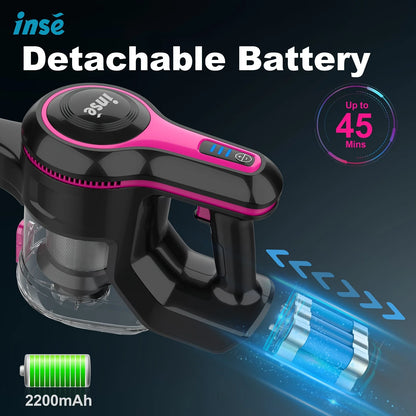 INSE Cordless Vacuum Cleaner Replacement Battery and Accessories for Models N5S, N5T, and N500