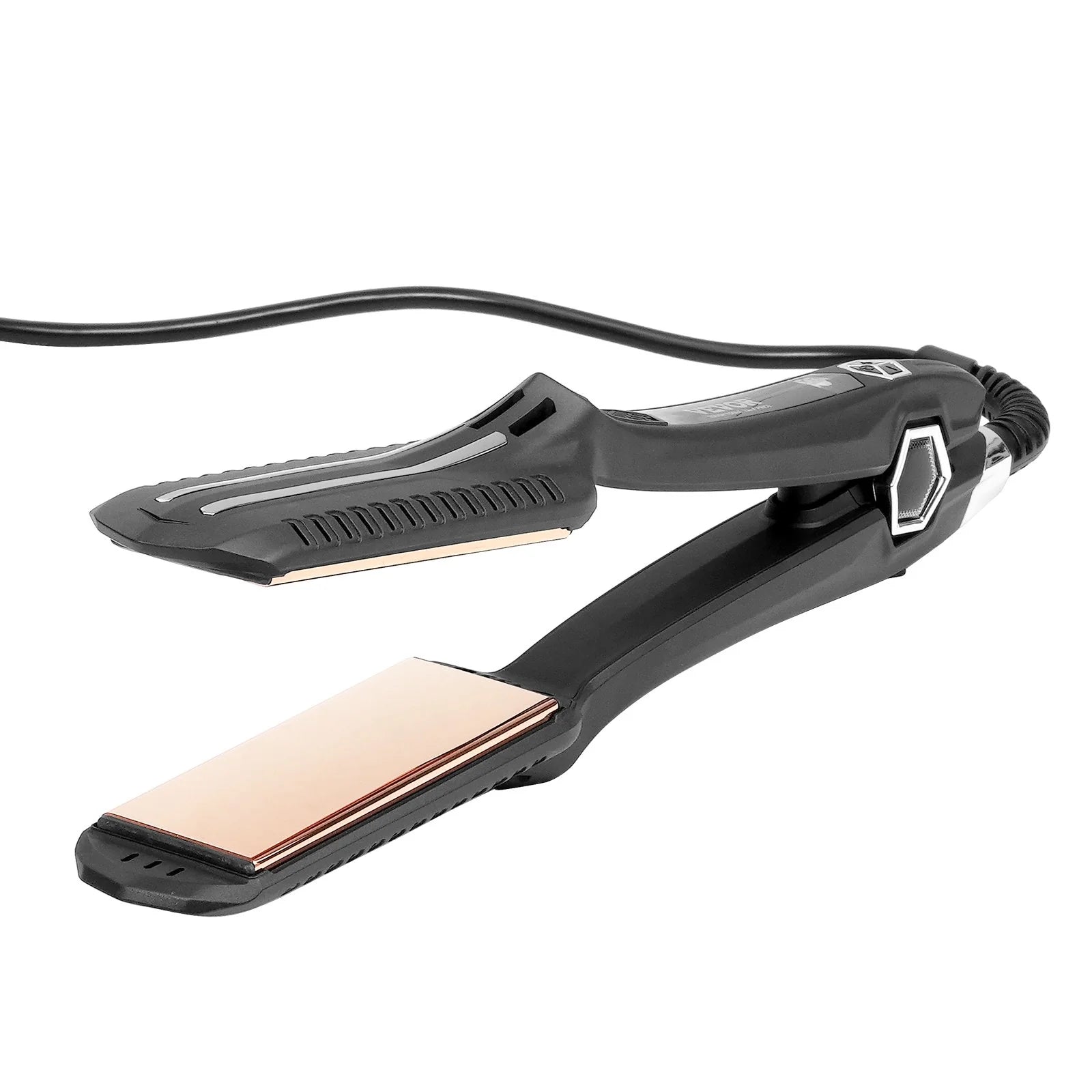 Hair Straightener, 1.5-Inch Titanium Flat Iron, Dual Infrared Hair Straightener Flat Iron with LCD Display and 19 Temp Levels -  Dual Voltage 110V/240V for Salon Home Travel Use