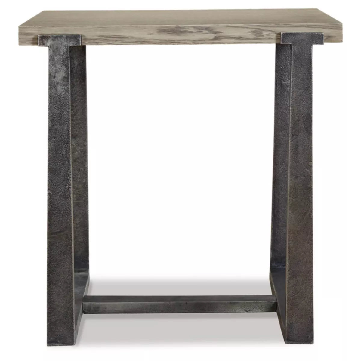 Dalenville Contemporary Square End Table in Black, Gray, Brown, and Beige - Aluminum and Veneer Accent Table