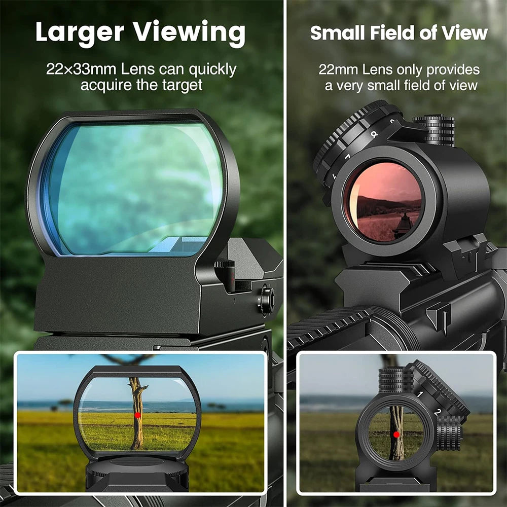 Professional Tactical Red and Green Dot Sight with 20mm Rail for Hunting and Reflex Optics