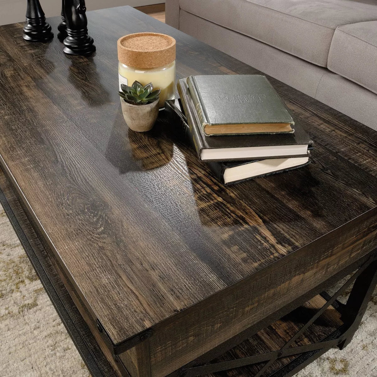 Steel River Lift-Top Coffee Table - Carbon Brown