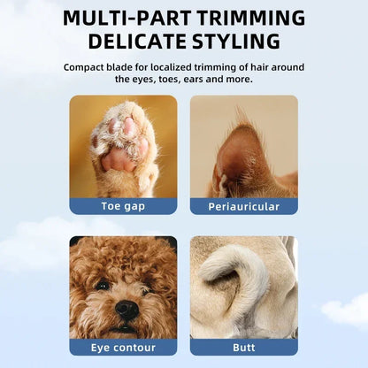 Type C Dog Paw Trimmer with LED Light Waterproof Pet Hair Trimmer with LED Display Dog Clippers for Grooming 18Mm Widen Blade