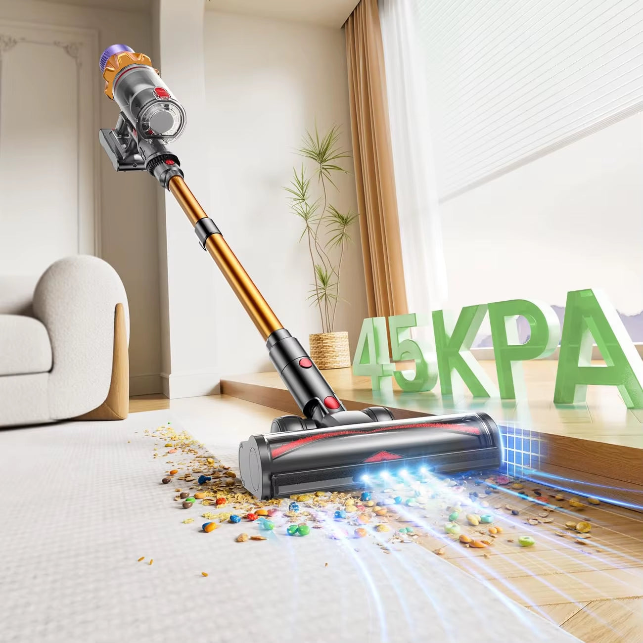 V18 Cordless Vacuum Cleaner 550W 45000PA – Powerful Brushless Motor, Handheld Home Vacuum