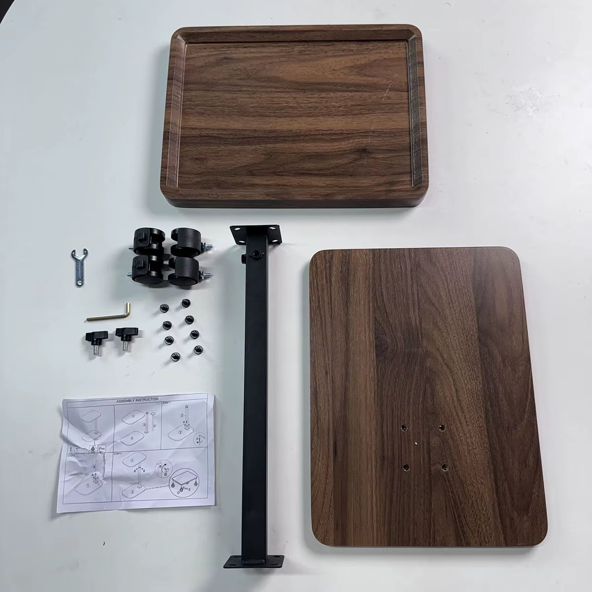 C Shaped Living Room Side Table Sofa Side Cabinet Mobile Coffee Table Simple Small Square Table Bedroom Bedside Table with Wheel