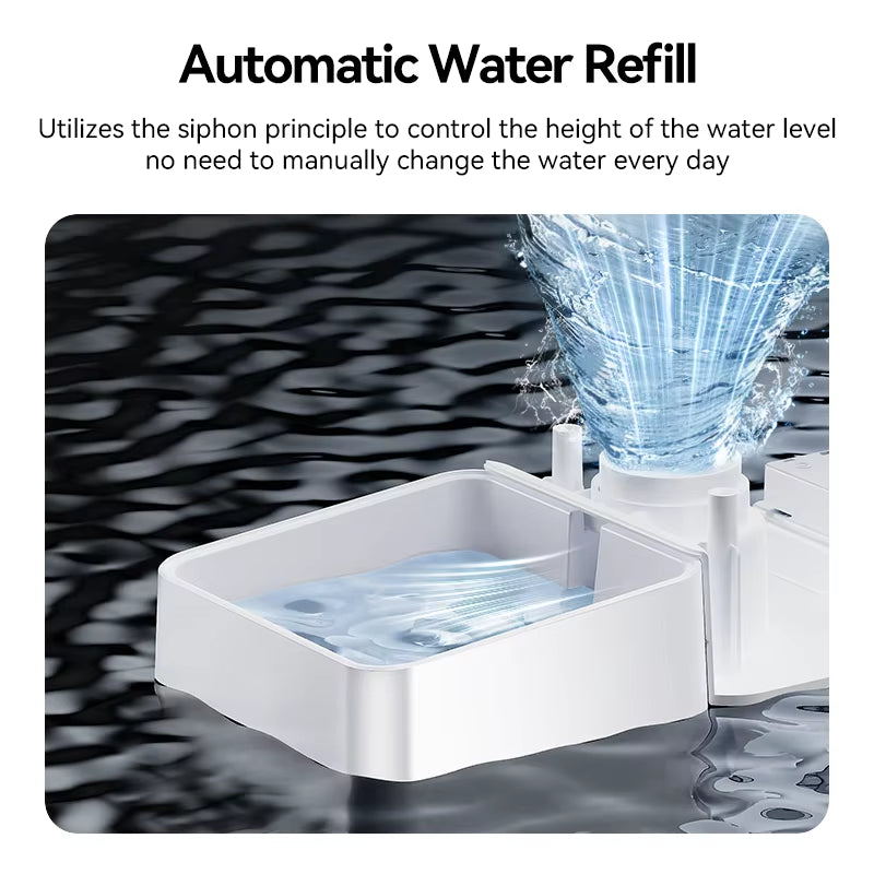 ROJECO 2In1 Automatic Pet Feeder Gravity Water Fountain 8.5L Button Version Auto Cat Kibble Dispenser with Water Refill Drinker