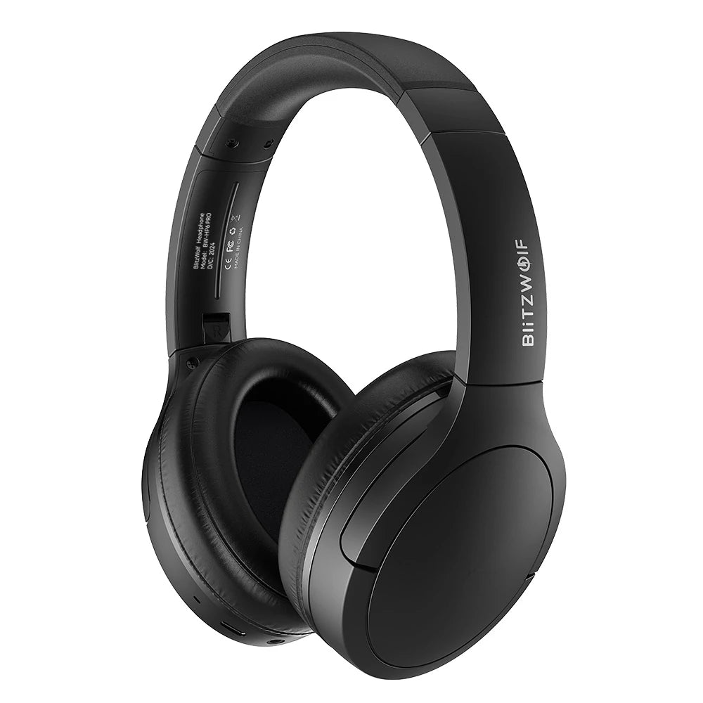 Blitzwolf BW-HP6 Pro Wireless Headset Dual ANC Bluetooth Headset -30Db Active Noise Cancelling 40Mm Large Drivers AAC Audio Low Latency Portable Headphones with Dual Mic