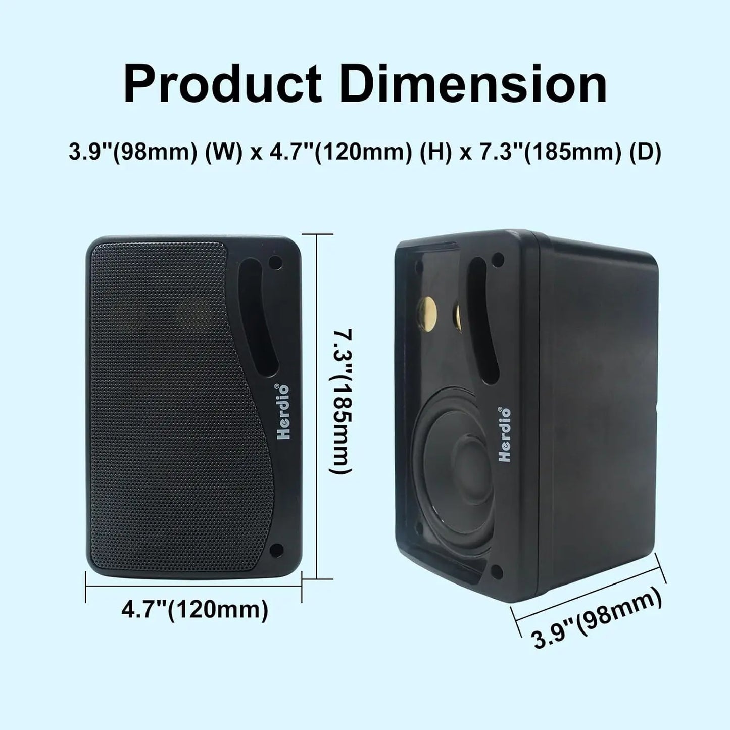 3.5'' Passive Outdoor Speakers Wired Waterproof 200W 3 Way Premium Mountable Wall Mount Speakers for Patio Marine Boat