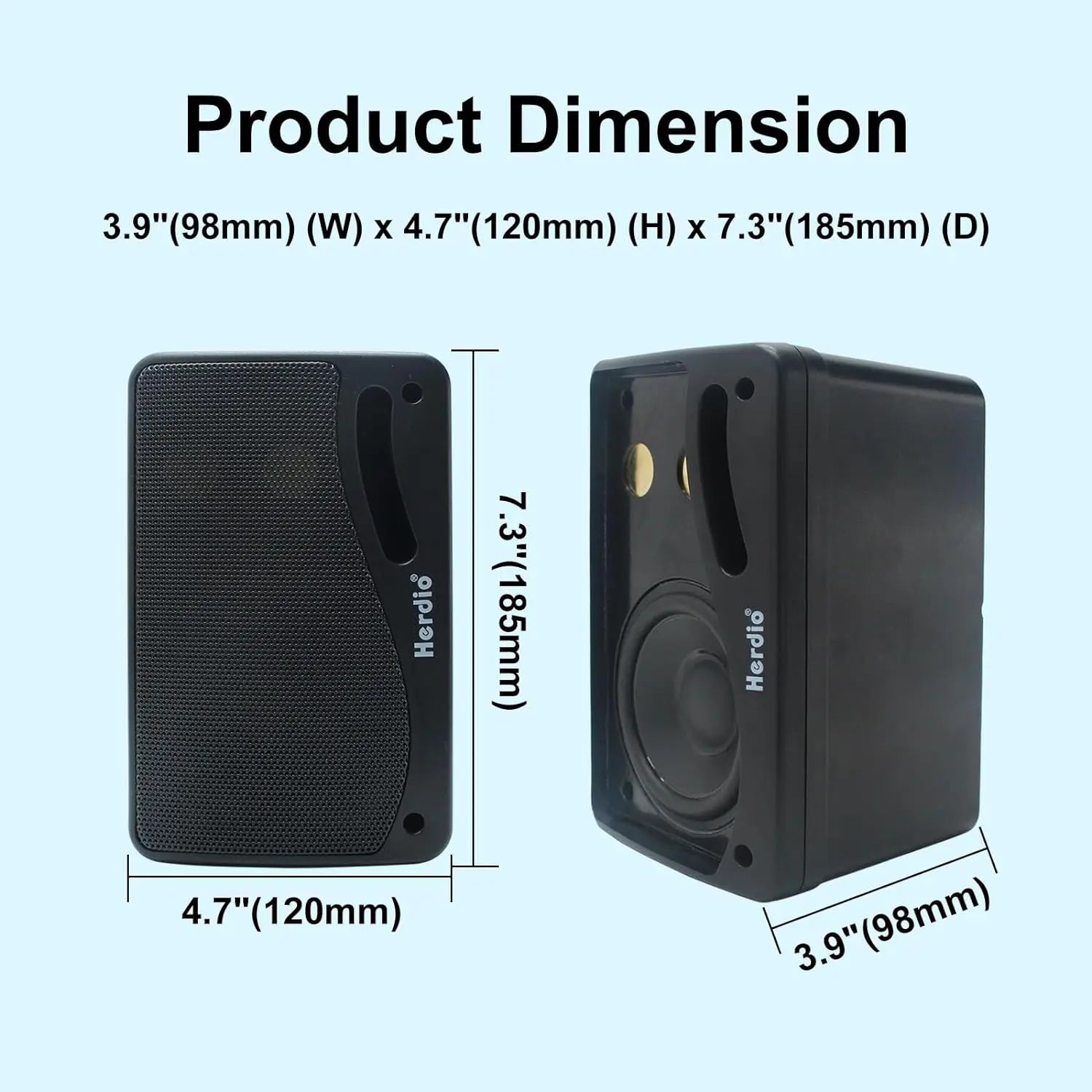 3.5'' Passive Outdoor Speakers Wired Waterproof 200W 3 Way Premium Mountable Wall Mount Speakers for Patio Marine Boat