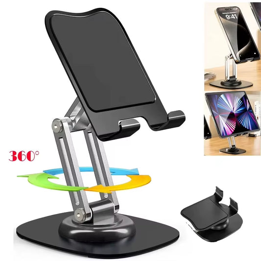 360° Rotation Portable Tablet Holder for Phone Ipad Iphone 17 Xiaomi Folding Lazy Desktop Live Mobile Phone Stand Mount Bracket