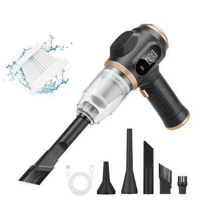 BELIBUY 2-in-1 High-Powered Car Vacuum Cleaner and Blower for Efficient Cleaning of Seats, Mats, and Trunk Dust, Portable Design