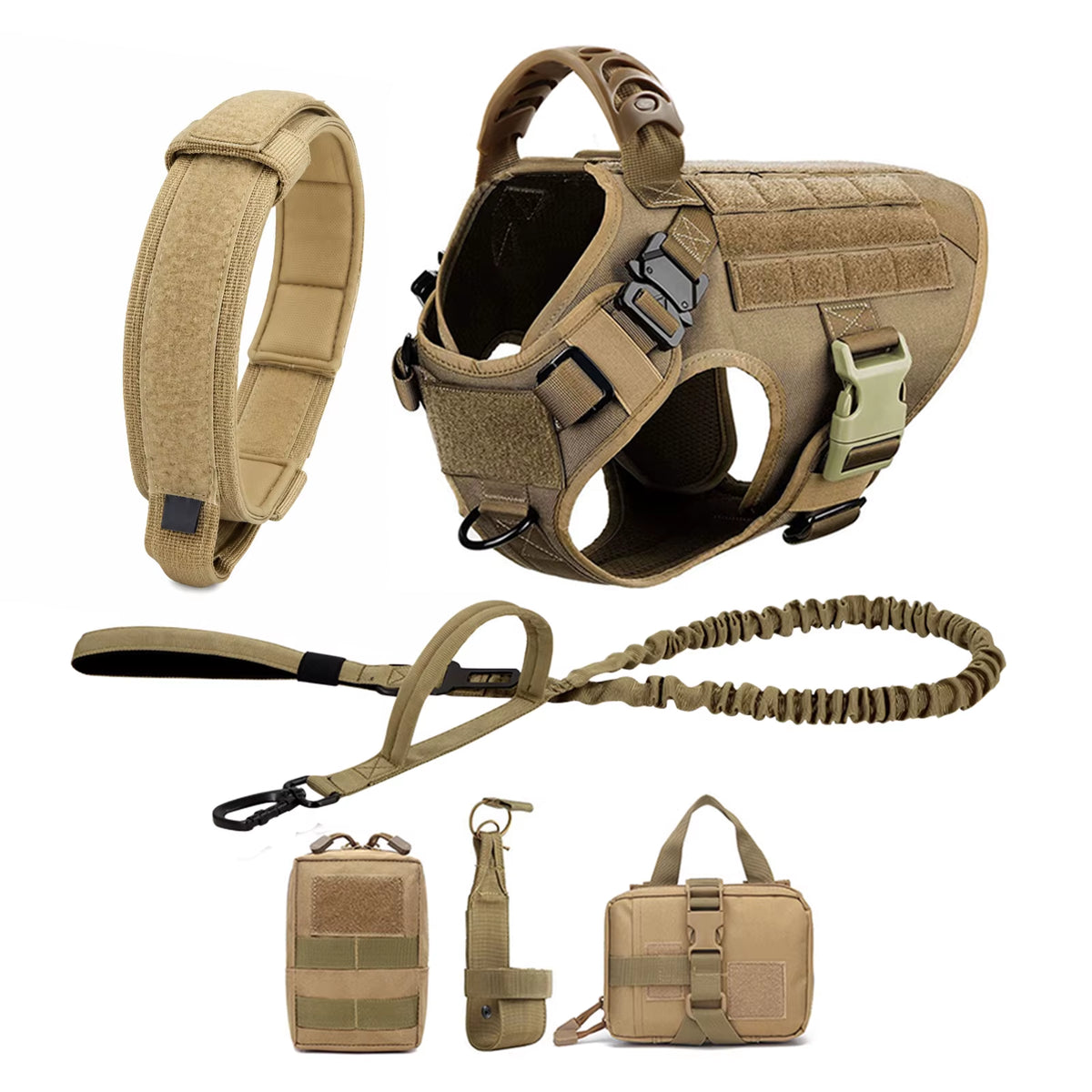 Large Dog Harness and Leash Set for German Shepherds and Malinois - Training and Walking Vest with Collar for Medium to Large Dogs