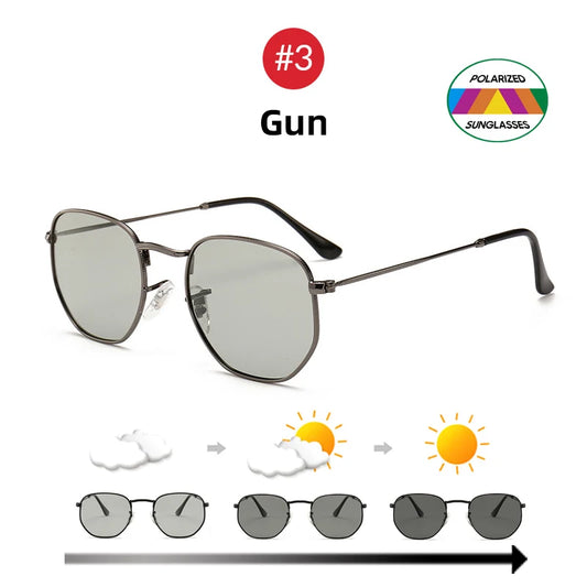 Oval Women Fashion Photochromic Sunglasses Polarized Ladies Metal Gold Frame Sun Glasses 2025 Trending Female Shades