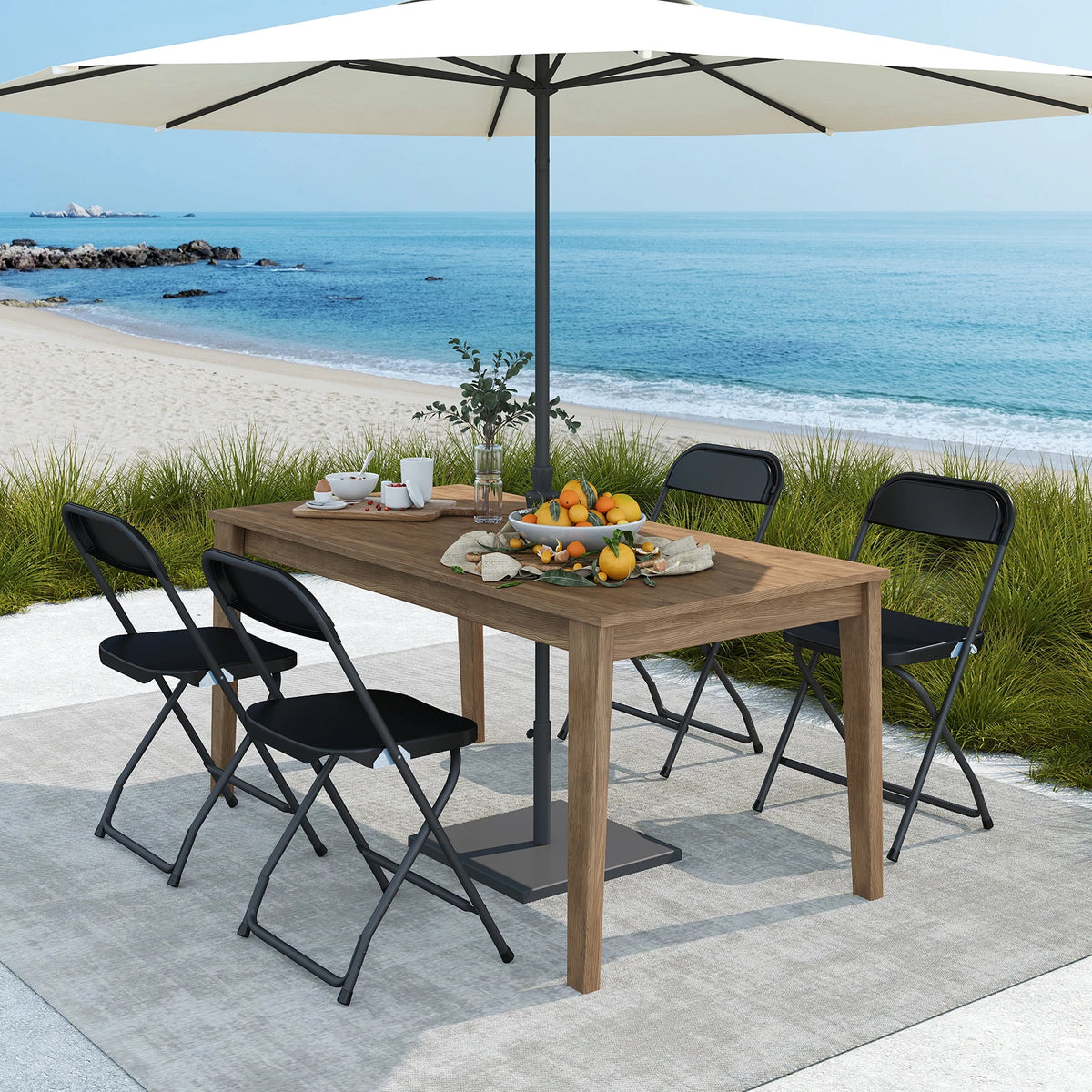 JHK Lightweight Plastic Folding Chairs - 4/6 Pack, 330LB Load Capacity, Versatile for Indoor/Outdoor Use, Ideal for Living Room and Home Office