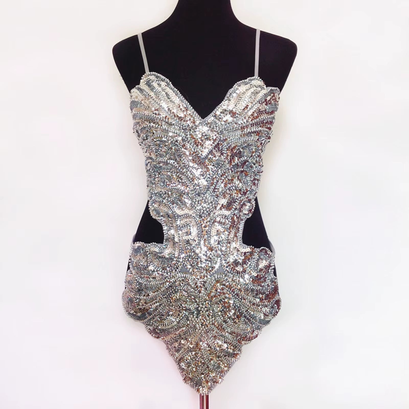 All Sequins Dance Costume Flashy Hip Wrap Performance Wear Women Dress Striped Midi Dress Sexy Dresses for Women Party Casual