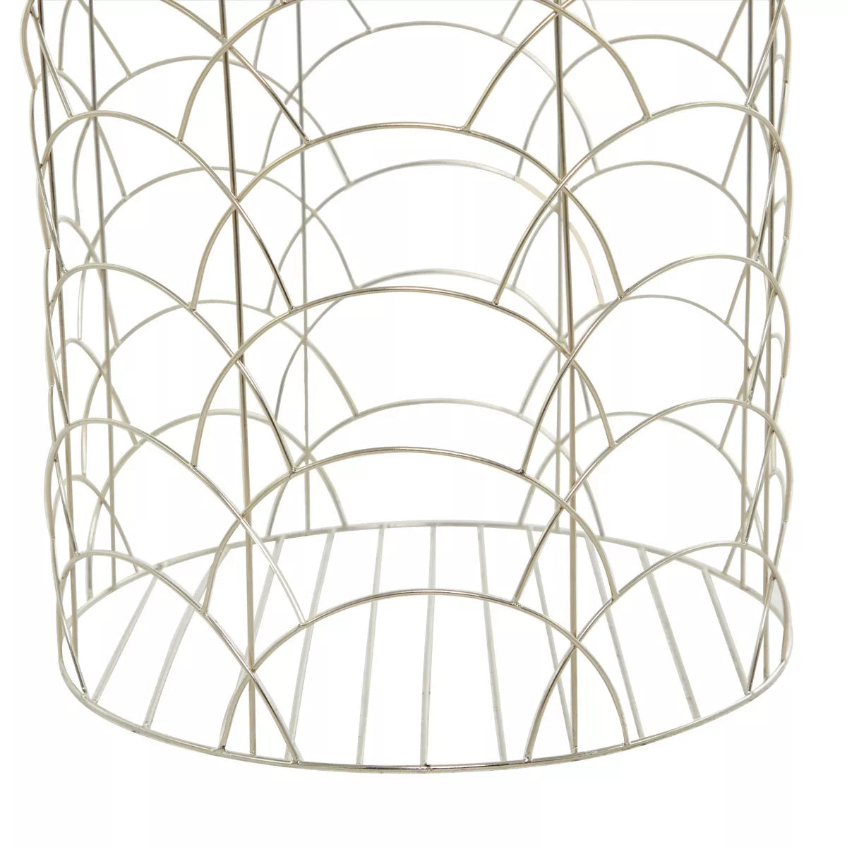 Set of 3 Silver Metal Storage Baskets - Luxury Round Decorative Organizers