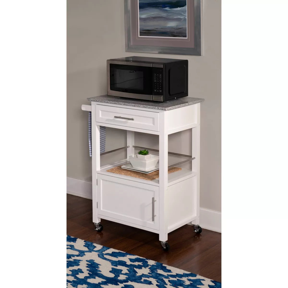Mitchell Kitchen Cart Granite Top - Linon