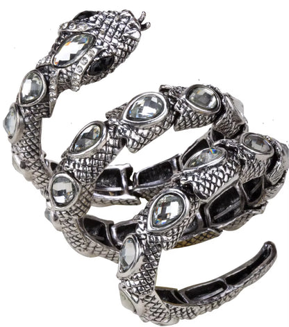 YACQ Stretch Snake Bracelet Armlet Upper Arm Cuff Women Punk Rock Crystal Bangle Jewelry Gold Silver Color Dropshipping A32