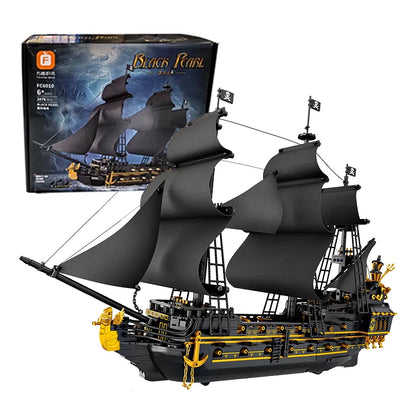 2076-Piece Pirate Ship Building Blocks Model - DIY Assembly Educational Sailboat Ornament for Kids and Adults