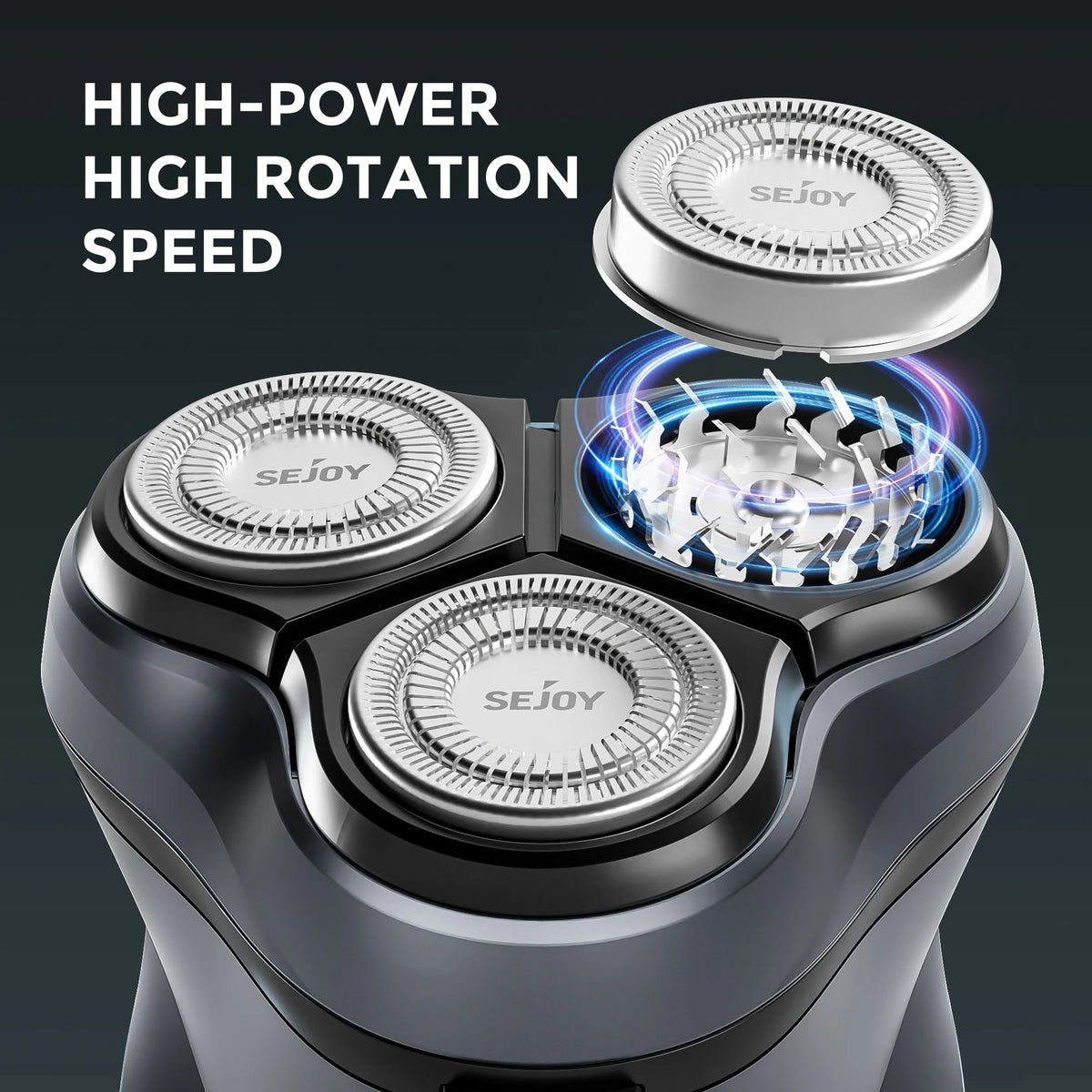 Sejoy 3D Floating Rechargeable Electric Shaver for Men with Integrated Hair Trimmers