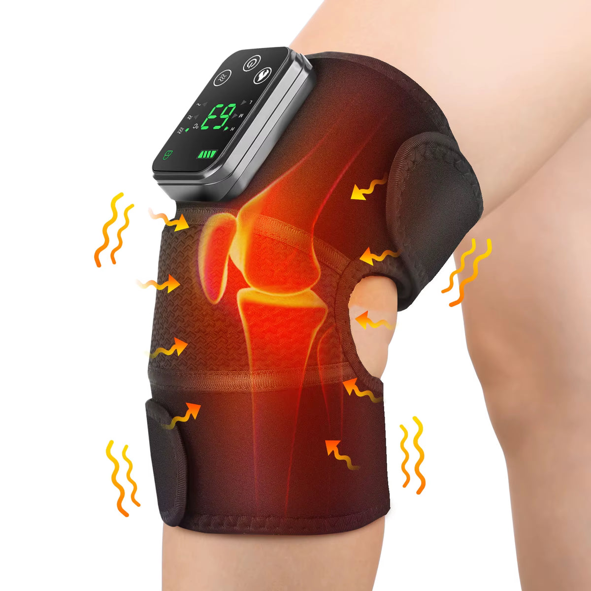 Rechargeable Knee Massager 3 Gear Vibration Massage Adjustable Shoulder Brace Electric Heating Pads Leg Knee Warmer