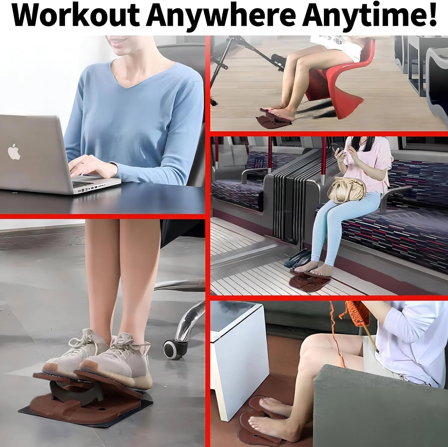 Mini Foldable Leg Exerciser Portable Foot Pedal Exercise Machine under Desk Stepper Exercising Leg Muscles Physical Therapy Leg Exercise Relieves Varicose Veins at Home Office