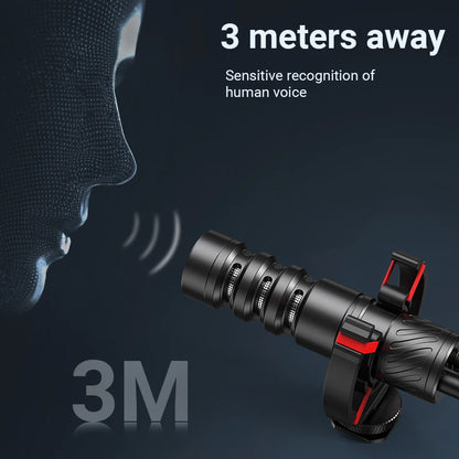 Aluminum Alloy Professional Recording Microphone with Spring Cable Plug and Play for Canon Nikon DSLR Camera Smartphone