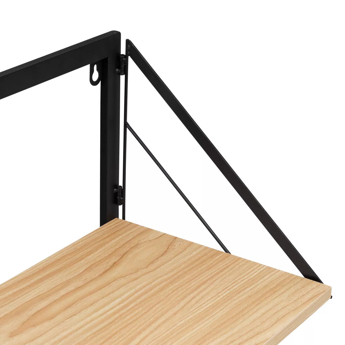 Collapsible Laundry Shelf and Drying Rack Combo in Light Oak, Steel Construction, 65 Lb Capacity