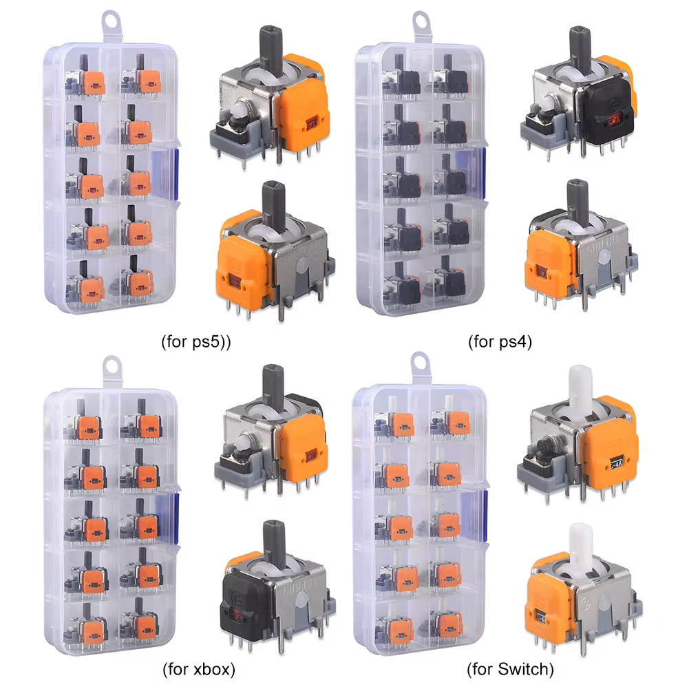 10PCS Hall Electromagnetic Joystick High Precision No Drifting Hall Effect Thumb Sticks Joystick Rocker Module for Ps4/Ps5/Xbox