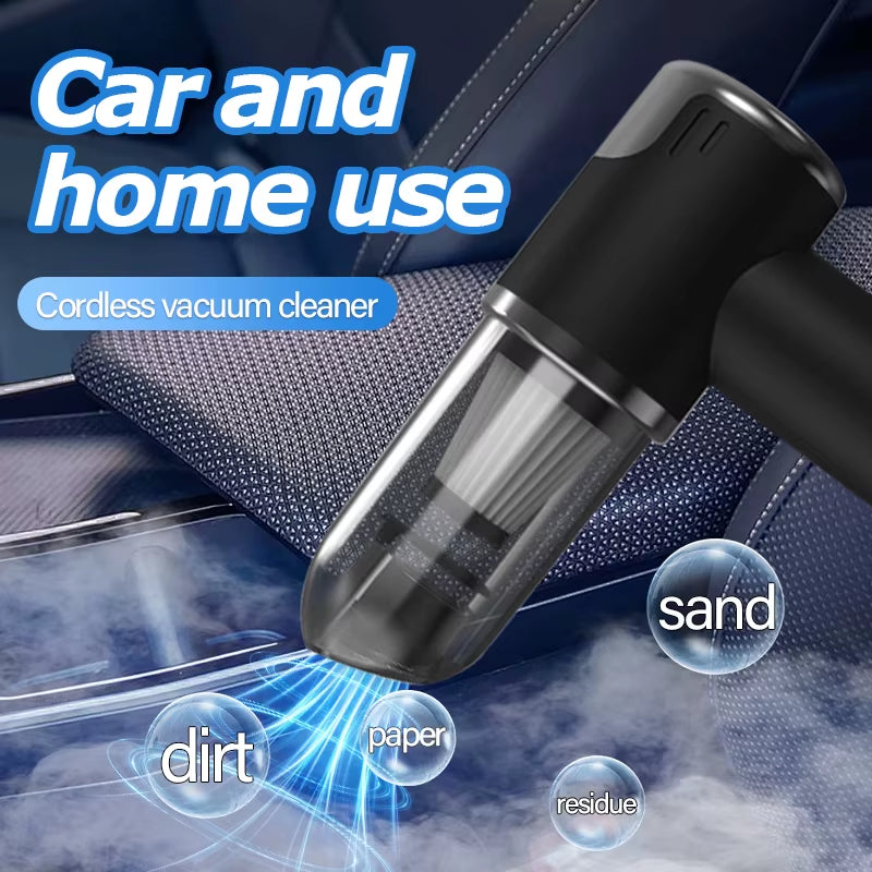 Car and Home Dual-Purpose Cordless Vacuum Cleaner, 3-In-1 Rechargeable Powerful Handheld Vacuum Cleaner, 2000*2 Battery