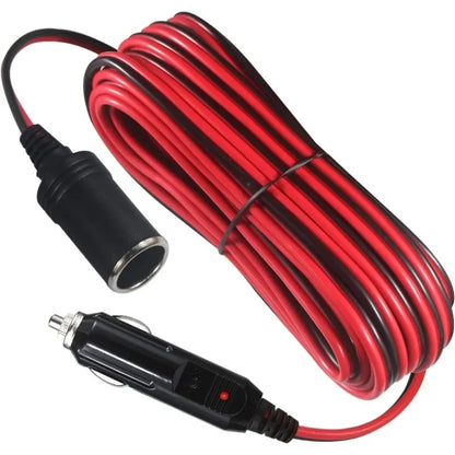 12V Car Cigar Lighter Plug Extension Cable Adapter with Indicator Light - Available in 2M and 5M Lengths