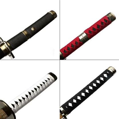 Set of 3 Handmade 41" Zoro Katanas - Anime Cosplay Swords Crafted from Bamboo Wood for Collectors and Gift Giving