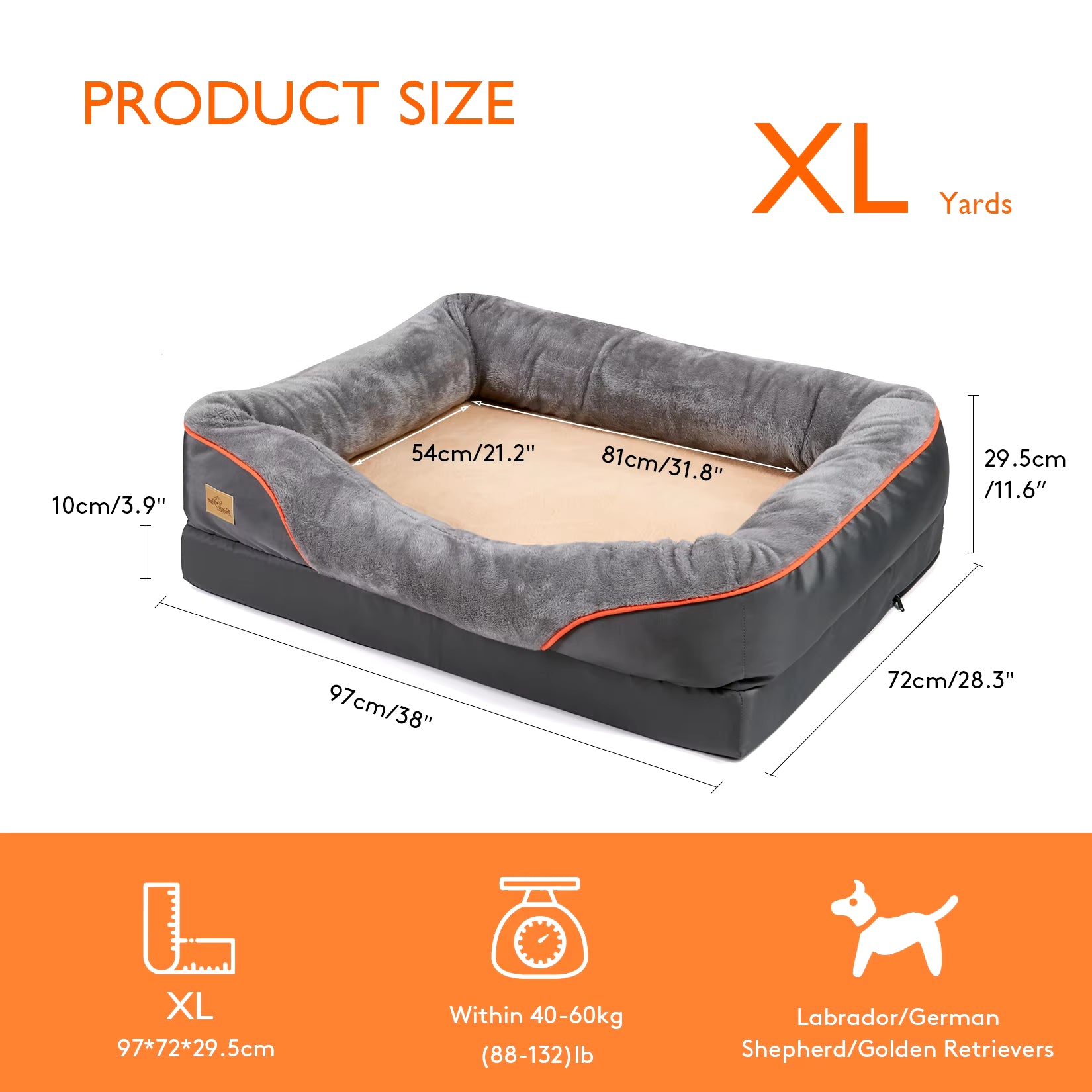 Large Dog Bed Soft Comfortable anti Allergy Warm Fleece Removable Washable Cover Pet Bed Waterproof