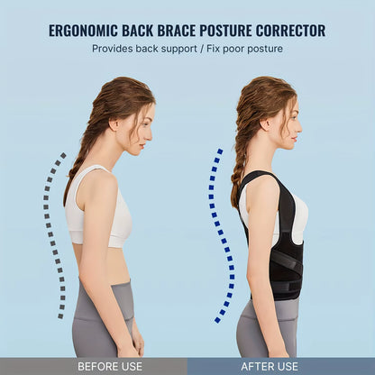 Back Brace Posture Corrector for Unisex Shoulder Straightener Adjustable Full Back Support Upper Hunchback Spine Corrector