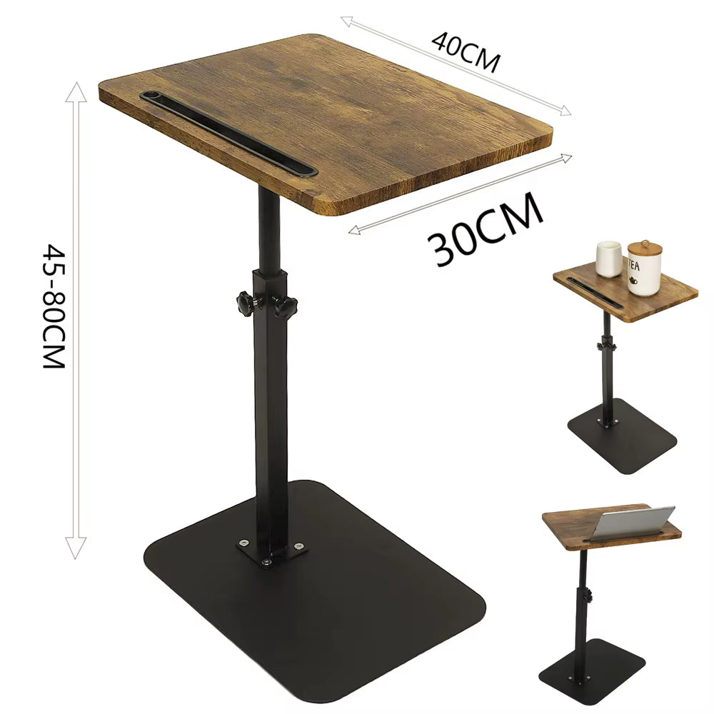 C Shaped Living Room Side Table Sofa Side Cabinet Mobile Coffee Table Simple Small Square Table Bedroom Bedside Table with Wheel