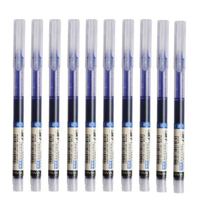 24 Pcs Straight Liquid Ball Pen Quick Drying Test Signature Gel Pen 0.5Mm Black Blue Ink School Office Ball Pen