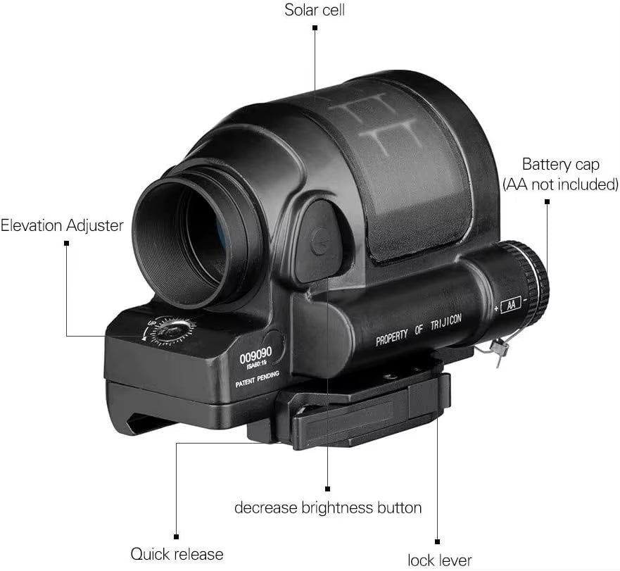 Solar-Powered 1X38 Red Dot Reflex Sight with Quick Detach Mount for Hunting Riflescope